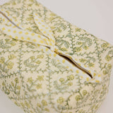 Paper Mirchi Large Organic Cotton Toiletry Bag – Floral Lattice Buttercream