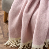 Clifton Herringbone Pure Wool Blanket – Polygon Pink