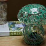 Forest Green Mushroom Cordless LED Table Lamp