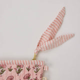 Organic Cotton Zipped Pouch Duo - Floral Blush