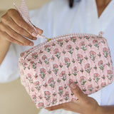Organic Cotton Toiletry Bag (Medium) - Ditsy Floral Blush