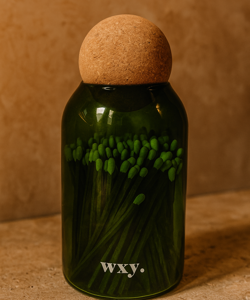 Wxy Cork Ball Match Bottle | Glass Jar Safety Matches for Candles