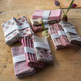 Botanical Table Rose Cotton Napkins (Set of 4) – Block Printed Floral Table Linen