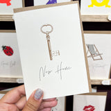 New Home Key Letterpress Card | Moving Card