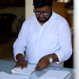 Block Printed Ruled Notebook (A5) - Marigold Glitz Blush