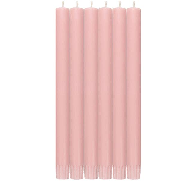 British Colour Standard Orchid Pink dinner candles pack of six hand-poured taper candles