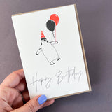 Happy Birthday Penguin Letterpress Card | Penguin Ink Birthday Card