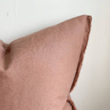 Dusty Pink Linen Cushion | Esmee Frayed Edge Cushion