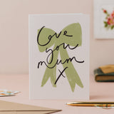 “Love You Mum” Bow Handwriting Mother’s Day Card