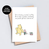 Winnie the Pooh New Baby Card | Classic Quote Baby Congratulations Car