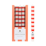 Red & White Striped Dinner Candles – 28cm
