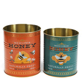 Retro Metal Storage Tins – Vintage “Honey” Print