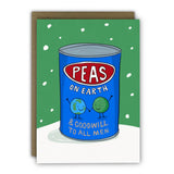 Funny Christmas Card - A6 - Peas on Earth Marrowfat Peas