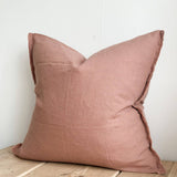 Dusty Pink Linen Cushion | Esmee Frayed Edge Cushion