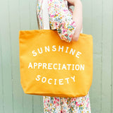 Sunshine Appreciation Society Yellow Canvas Tote Bag