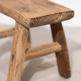 Vintage Reclaimed Elm Wood Stool - The Monty