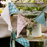 Sage & Pink Upcycled Cotton Bunting | Sustainable Fabric Party Decoration