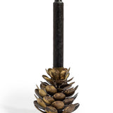Antique Gold Pinecone Candle Holder