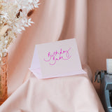 ‘Birthday Babe’ Rose Metallic Pink Foil Card