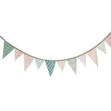Sage & Pink Upcycled Cotton Bunting | Sustainable Fabric Party Decoration