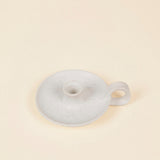 St Eval White Speckle Mini Candle Holder with Handle