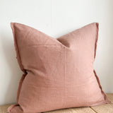Dusty Pink Linen Cushion | Esmee Frayed Edge Cushion