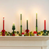 Green Christmas Tree Dinner Candles – Pack of 2