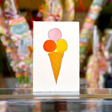 Ice Cream Card | Luxury Letterpress Hand Painted Card | Scribble & Daub