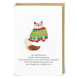Zeppelinmoon Cat Illustrated Greetings Card
