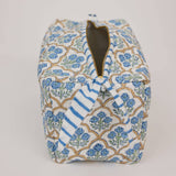 Paper Mirchi Large Organic Cotton Toiletry Bag – Floral Lattice Buttercream