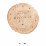 Hand Painted Watercolour Biscuit Card – “McFitty” Digestive Design