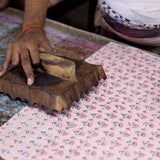 Block Printed Ruled Notebook (A5) - Ditsy Floral Blush