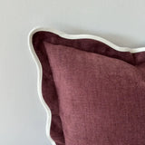 Chloe Plum Scalloped Edge Feather Cushion
