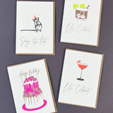 Penguin Ink Birthday Cake Letterpress Birthday Card