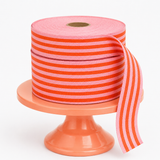 Candy Pink & Orange Multistripe Cotton Ribbon – 35mm