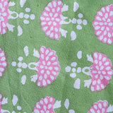 Green Block Printed Cotton Tablecloth – Floral Pattern Table Linen