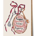 Happy new home greeting card with watercolour design