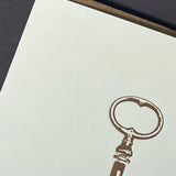 New Home Key Letterpress Card | Moving Card