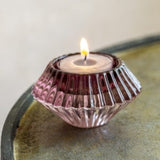 Glass Candleholder Duo Amethyst