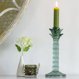 Montebello Green Glass Candlestick