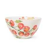 Shop the BlissHome Tomatoes Ceramic Salad Bowl, a handmade large serving bowl with hand-applied tomato artwork and beautiful textured detailing.