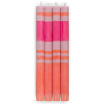 Fair Trade striped dinner candles in bold British Colour Standard