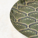 Round Peacock Design Tray – Green