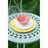 Foral leaf coral bowl