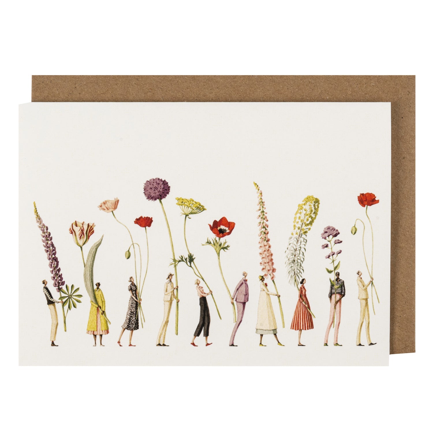 Laura Stoddart Chelsea Parade floral greetings card with kraft envelope