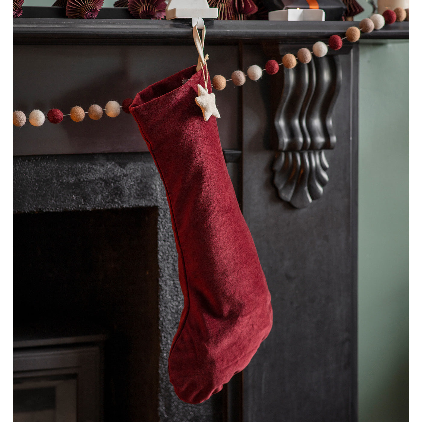 Red velvet christmas stocking