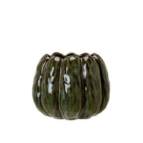 Green glazed ceramic pot