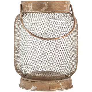 Mesh Lantern Cylinder with Glass