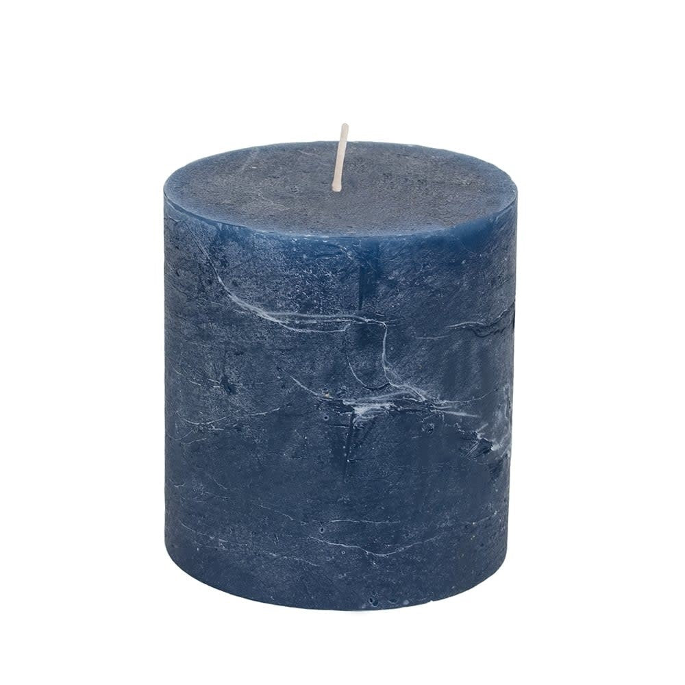 Blue pillar candle