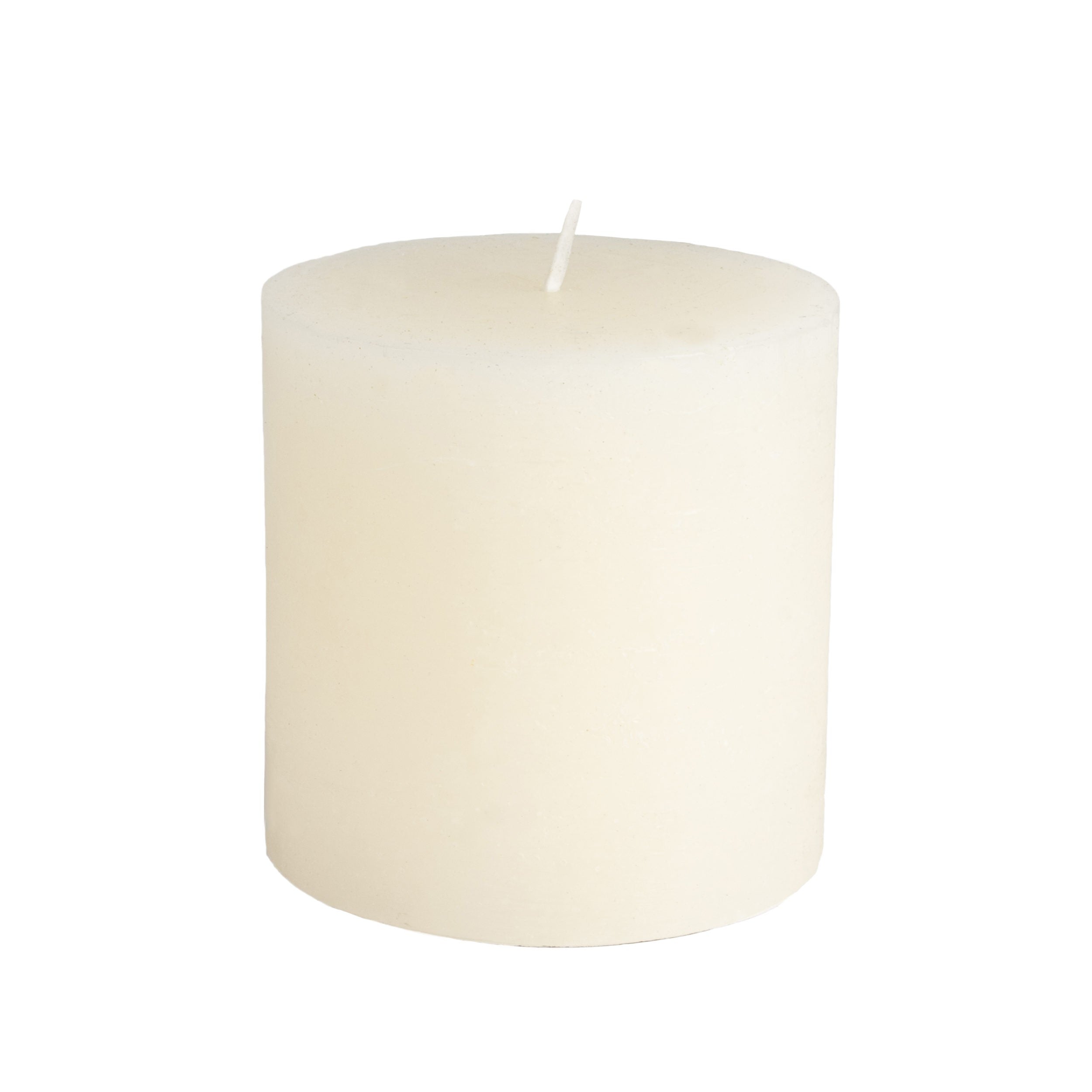 100x100mm ivory rustic candle